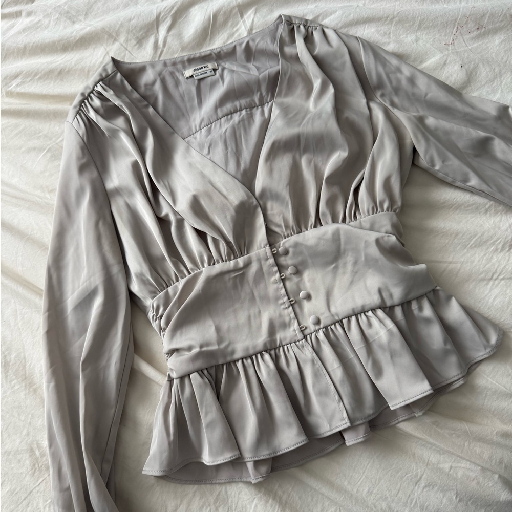 Elegant Light Silver Women's Top